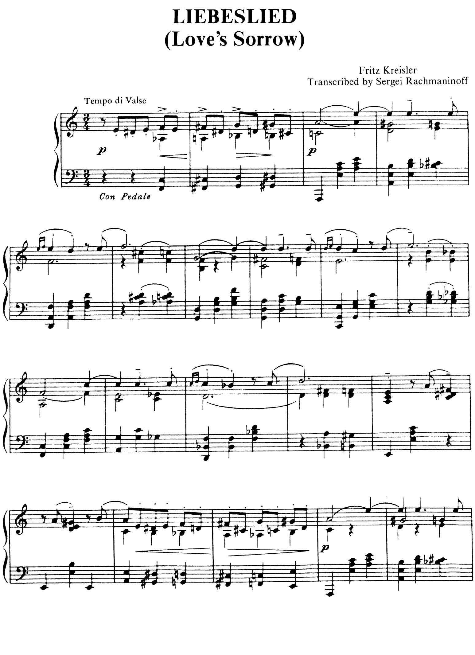 Rachmaninov Kreisler Liebesleid Pdf