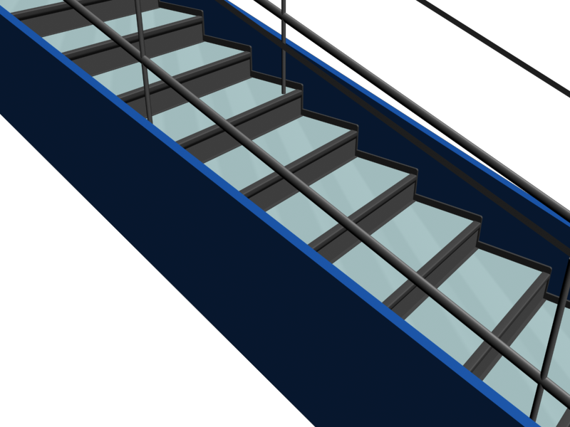 A section of Stair E fitted with the proposed installation.