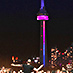 Toronto's CN Tower lights up in response to the Toronto Symphony Orchestra